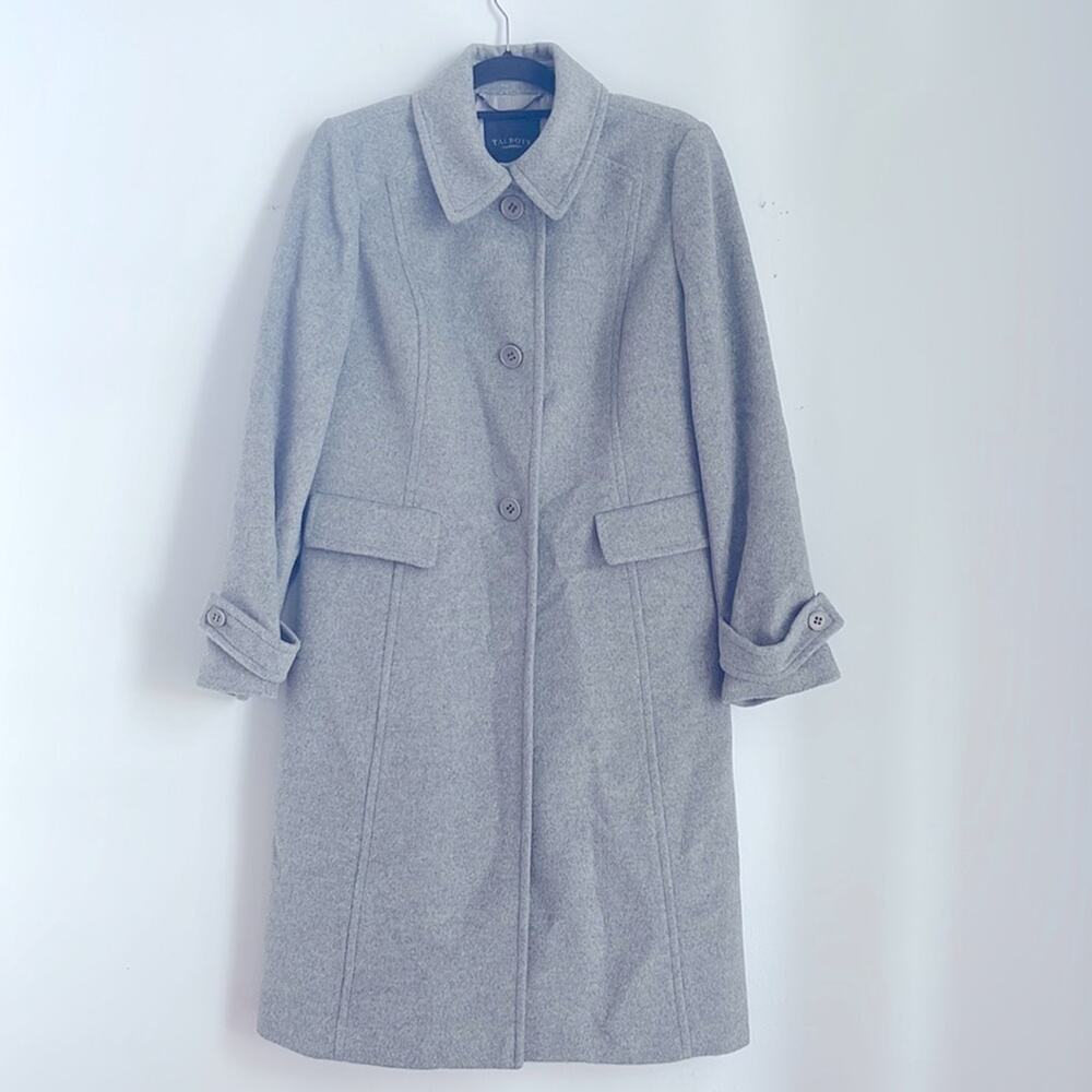 Talbots wool angora blend midi length overcoat jacket sz 12